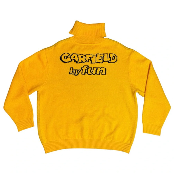 Garfield x fun Turtleneck Sweater Size M Streetwear Graphic Novelty Heavyweight - Picture 2 of 13